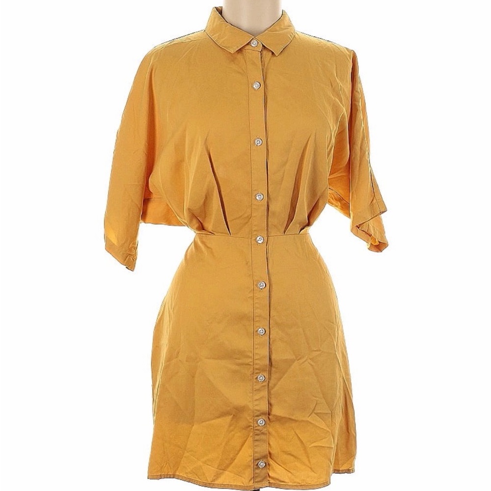 Thakoon Mustard Button-Up Mini Dress